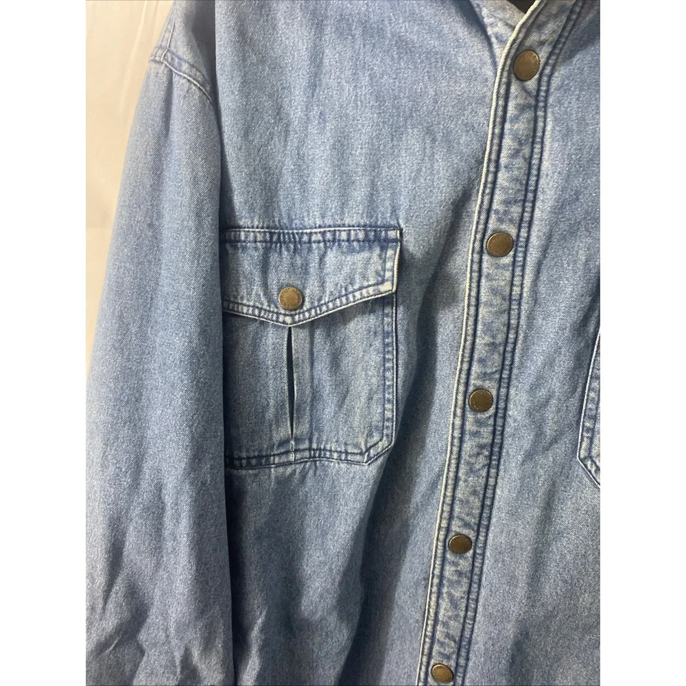 C. E. Schmidt Workwear Fleece Lined Denim Shirt‎ Shacket Medium Grunge